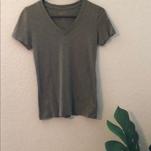 Olive green v-neck shirt